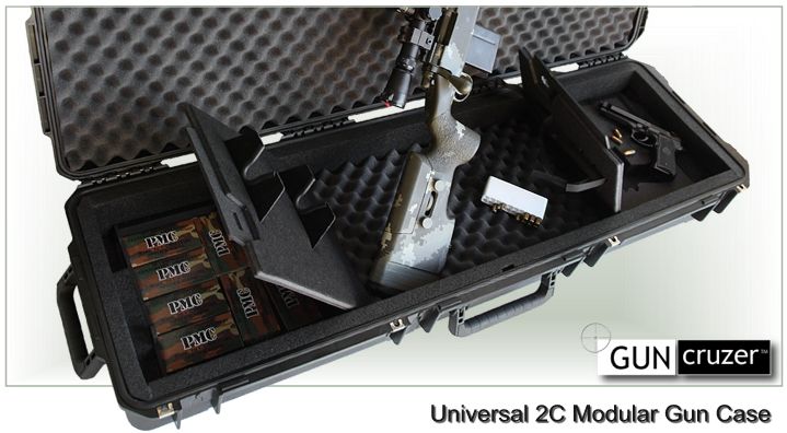 universal gun case with storage compartments