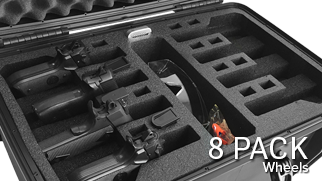 Pistol Case 8 Pack with Wheels