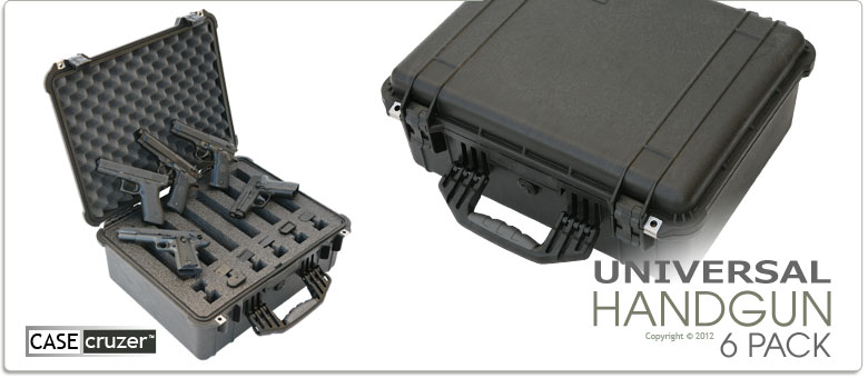 universal handgun case 6 pack