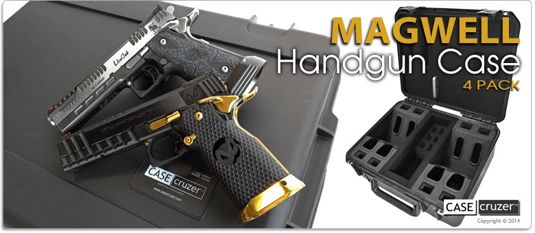 Range Handgun Case with Magwell 4 Pack