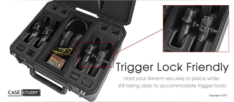 Handgun Case 4 Pack with Trigger Lock