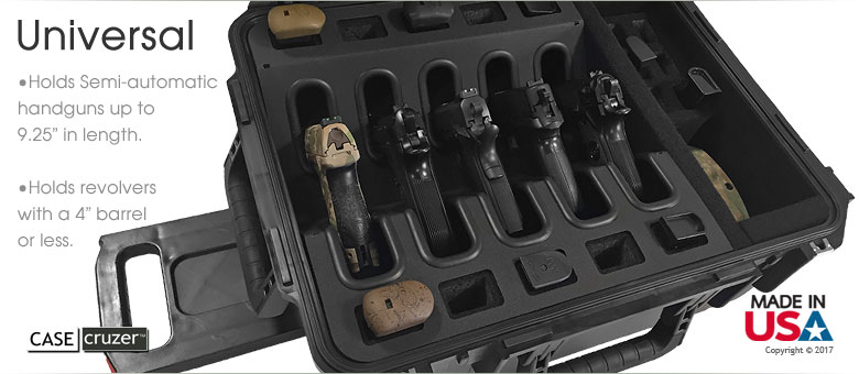 Handgun Case 5 Pack with Wheels